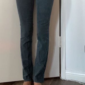 Green, Ribbed, Mid-Rise Bottoms